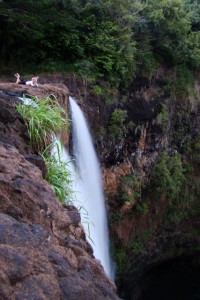 Migle next to big waterfall.  Todd took pic from interesting place too.
